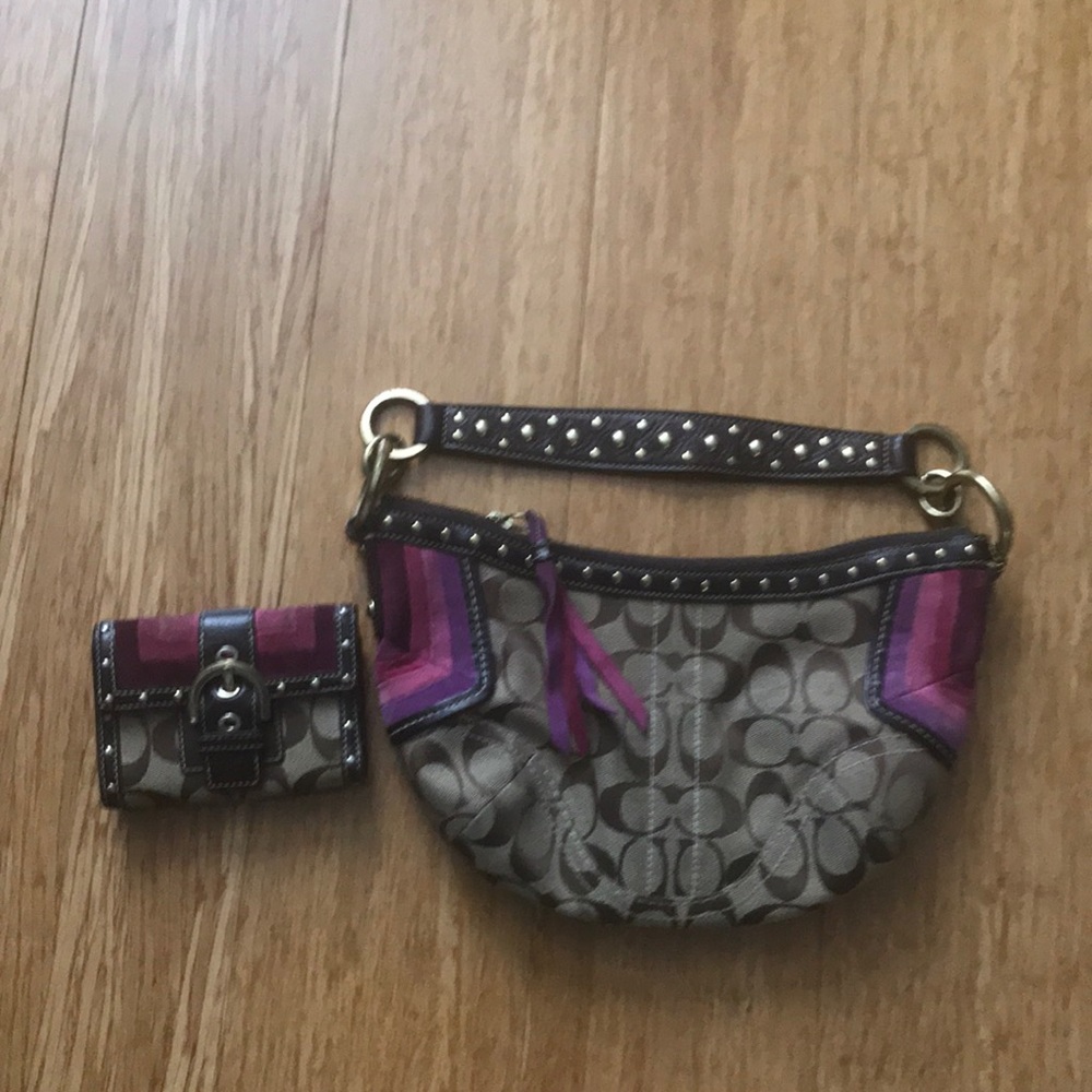 Coach Satchel Purse with Matching Wallet